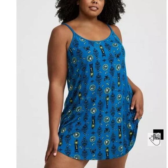 Torrid 2 (2X 18/20) Disney Haunted Mansion Punk Gothic Mini Sleep Lounge Gown‎ - Picture 3 of 4